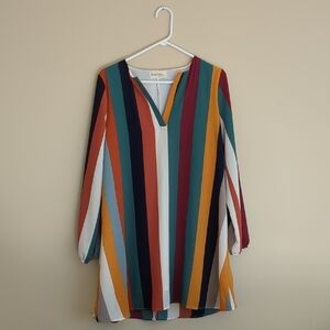 Medium Peach Love Striped Dress